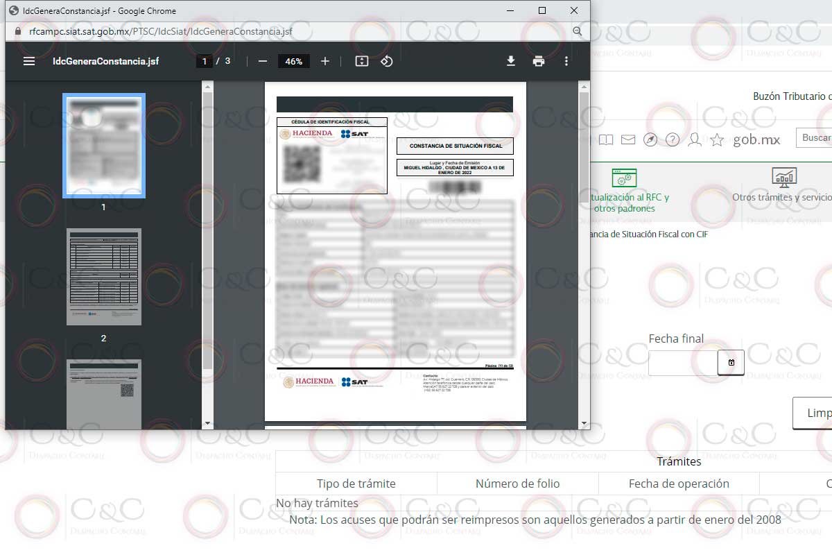 constancia de situacion fiscal